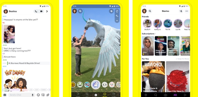 Snapchat Mod Apk interface